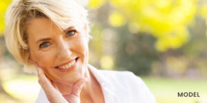 Older Female Patient Considering Dental Implants